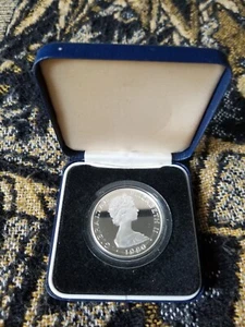 Gibraltar 1 Crown 1980 Silver Proof - HM Queen Elizabeth Mother 80th - ii - Picture 1 of 8