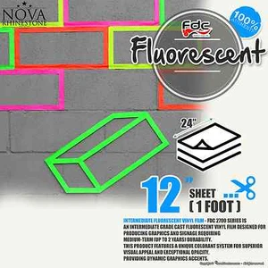 12"x 24" Fluorescent Adhesive backed Sign Wall Craft Vinyl Choose from 6 colors - Picture 1 of 8