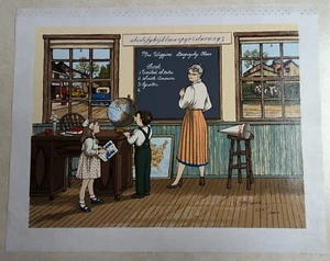 H. Hargrove 12x16 "MRS. WIGGINS GEOGRAPHY CLASS" Signed 205/1000 Painting - Picture 1 of 11