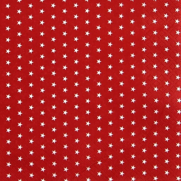 20 kleine Cocktailservietten Mini Stars red Sterne Weihnachten rot Deko 25x25cm - Bild 1 von 1