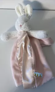 Bunnies by the Bay Bunny Rabbit Lovey Security Blanket Satin Trim 12” Pink - Picture 1 of 7