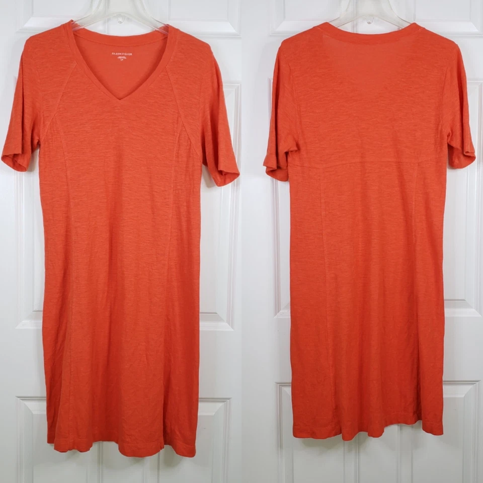 Eileen Fisher Women Hemp Dress Women Sz S Short Sleeve Organic Cotton Ethical - Image 1 of 4