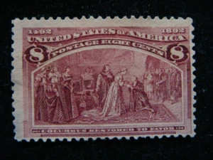 U.S. STAMP 1893 COLUMBUS RESTORED TO FAVOR SC#236 MAGENTA MNH VF CV$215 - Picture 1 of 3