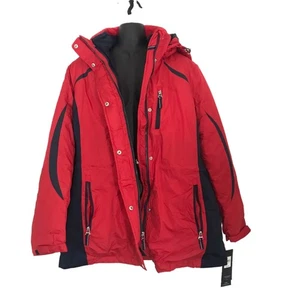 Womens Tommy Hilfiger Red 3 in 1 All Weather Systems Jacket Size Large L - Picture 1 of 9