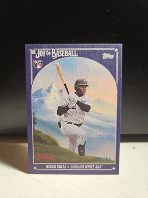 2023 TOPPS BOB ROSS JOY OF BASEBALL CARD OSCAR COLAS RC Blue Canvas /50 - Image 1 of 2