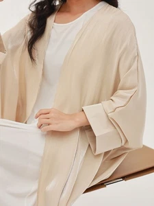 Dubai Damen offene Strickjacke lange Roben muslimischer Kaftan lockerer Kimono Abaya Ramadan - Bild 1 von 17