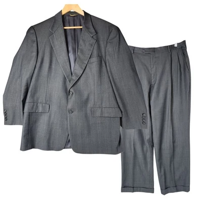 Traje De Colección Hart Schaffner Marx 2 piezas 43R 44R Hombres Gris Dorado Trompetista Lana EE. UU. 38x28 Foto 1 de 4