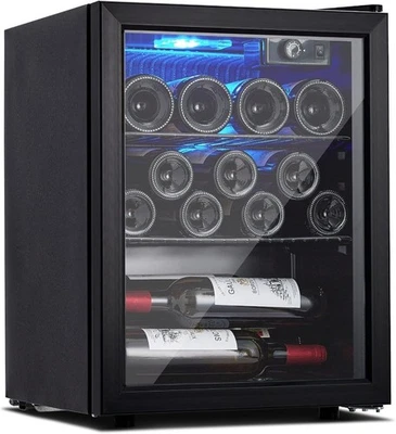 Nevera de vino de 16 botellas enfriador de vino pequeño rango de ajuste de temperatura 40 ~ 61 ° F Foto 1 de 4