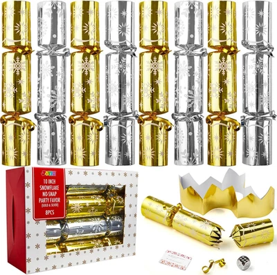 Pacote com 8 lembrancinhas de mesa de floco de neve de Natal sem encaixe com chapéu piada brinquedo presentes dentro - Imagem 1 de 4