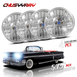 4PC 5.75" 5-3/4" Halogen Headlights Hi/Lo for Chevy Chevelle 1964-1970 Malibu - Picture 1 of 10
