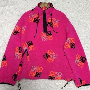 LOEWE Pullover Boa Parka Anagram All-over Print Jacquard Fleece Pink Size S - Picture 1 of 24