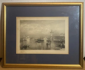 19. Jahrhundert J.T. Willmore Gravur nach W. M. Turners Venedig Das Dogana - Bild 1 von 24