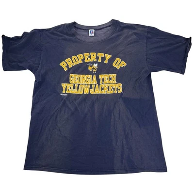 De Colección Años 90 Georgia Tech Chaquetas Amarillas Russell Camisa Atlética Para Hombre XL NCAA College Foto 1 de 4