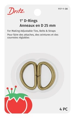 D-Rings Dritz (117-1-38) 1" - Latão antigo - 4 peças - Imagem 1 de 4