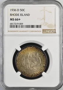 1936 D Rhode Island 50C NGC MS-66+ CAC RHODE ISLAND - Picture 1 of 2