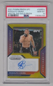 Panini Prizm UFC 2021 Rodolfo Vieira Gold RC autógrafo automático/10 PSA 10 #SSRDV - Imagen 1 de 1