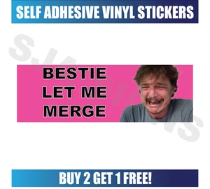 LET ME MERGE - PEDRO PASCAL SELF ADHESIVE VINYL FUNNY CAR STICKER - Picture 1 of 1