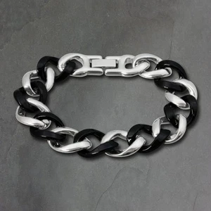 Amello Pulsera Mujer Panzer Acero Inox Cerámica Plata Negro Joya ESAX10S - Imagen 1 de 4