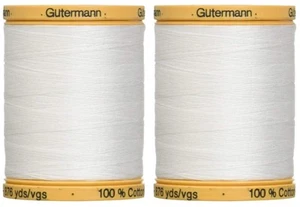 2-Pack - Natural Cotton Thread Solids 876 Yards Each - White (800C 5709) - Picture 1 of 1