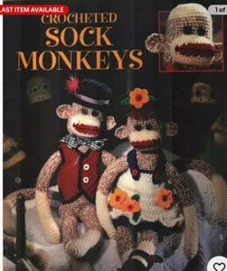 SOCK MONKEYS CROCHET PATTERN BOOK Leisure Arts 3130 - Picture 1 of 2