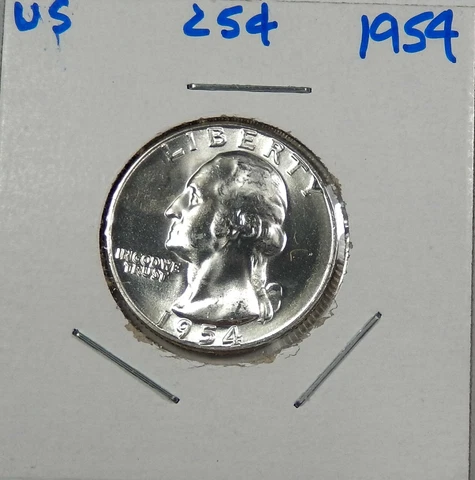 1954 Silver Washington  Quarter Uncirculated Cover