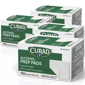 Almohadillas de preparación de alcohol Curad hisopos toallitas toallitas isopropílicas almohadilla gruesa 12 caja 1200 cuentas - Imagen 1 de 7