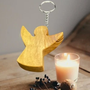 Engel personalisierbar Schlüsselanhänger Handschmeichler Olivenholz Schutzengel - Bild 1 von 13