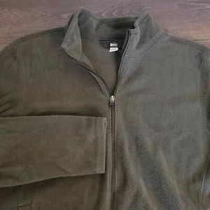 REI Dark Green Men's Large Full-Zip Fleece Jacket - Picture 1 of 6