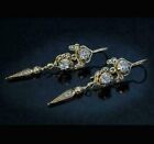 1.50Ct Round Cut Lab-Created Diamond Drop Dangle Earrings 14K Yellow Gold Finish