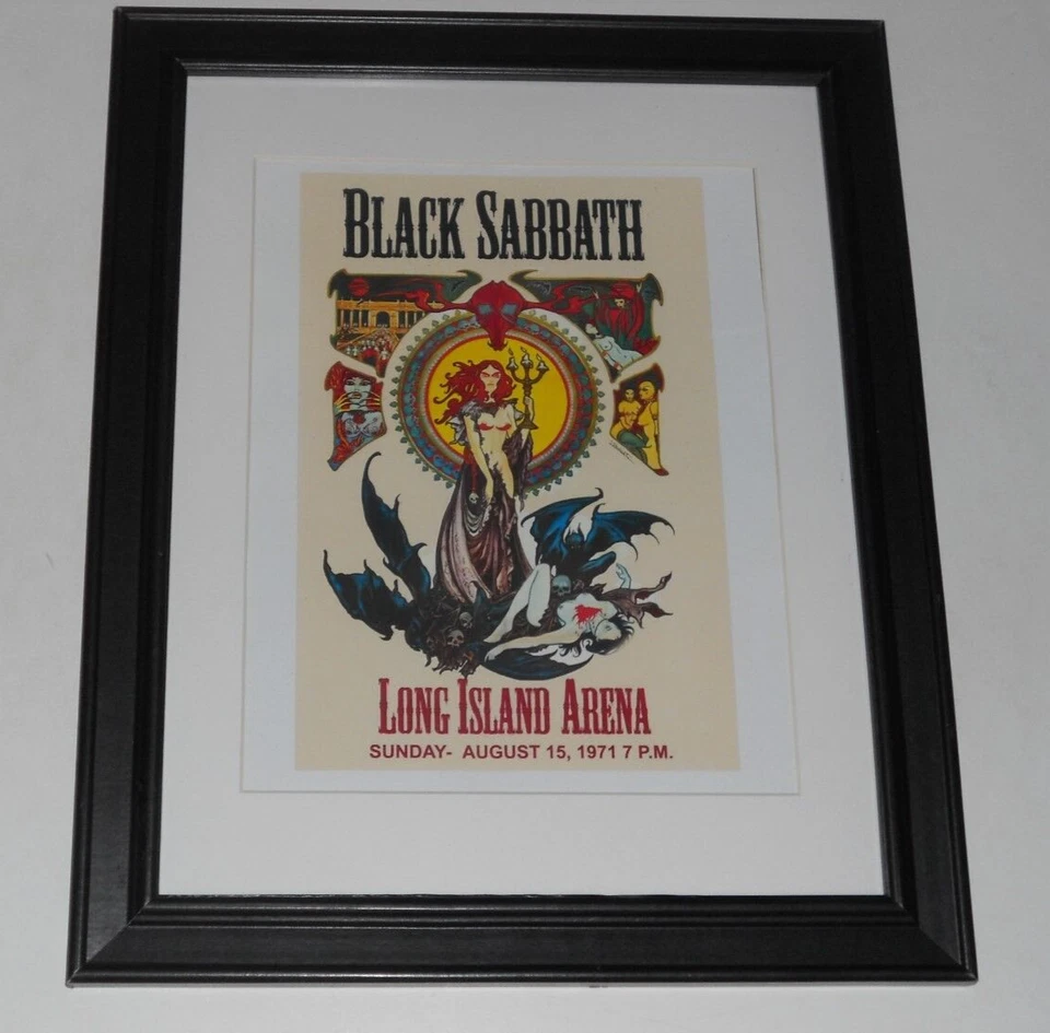 Framed Black Sabbath Ozzy Osbourne 8/71 Long Island Arena Tour Promo 14" x 17" - Image 1 of 1