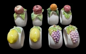 Set of 8 Fruit Themed Glazed Ceramic Napkin Holders - Picture 1 of 5
