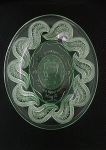 1937 King George VI Green Glass Coronation Dish - Picture 1 of 13