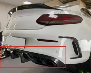 For Carbon Rear Bumper Diffuser Lip for Benz C205 A205 C63 S AMG 2-Door 2015UP - Foto 1 di 6