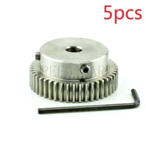 5pcs 1 Module Stainless Spur Gear 46 Teeth Bore 8mm Motor Gear Wheel With Steps - Picture 1 of 4