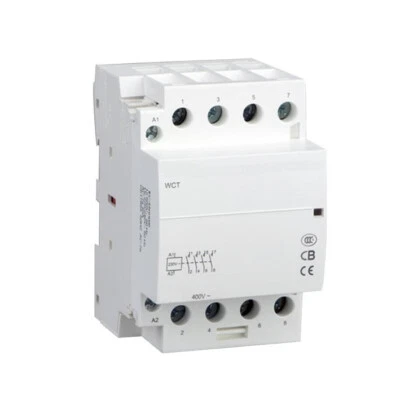Contactor de iluminación LED modular 50 Amp 4 polos bobina 110/120VAC 3 polos 30A, 40A CA Foto 1 de 4