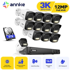 ANNKE 8CH 16CH 12MP NVR 5MP POE Security Camera System Color Night Vision IP67 - Picture 1 of 29