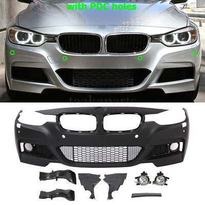 F30 M-Tech Style Front Bumper Cover W/Fog Llights For BMW 3 Series Sedan Wagon Foto 1 de 4
