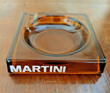 MARTINI posacenere in vetro colore ambrato , anni 70