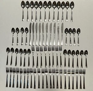 Pfaltzgraff Stainless Steel Flatware 72 Pieces Dinner Knives Forks And Spoons - Picture 1 of 9