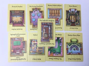 Juego de mesa Los Simpson CLUE 9 tarjetas de ubicación de escena del crimen de repuesto - Imagen 1 de 6