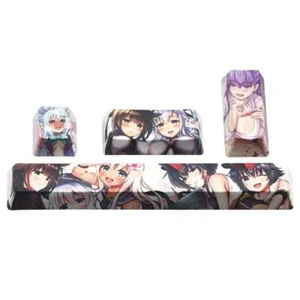4Pcs Japanese Anime PBT Space Keycaps Ahegao 6.25U ESC Spacebar Caps Keyboard - Picture 1 of 11