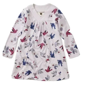NWT: Tea Collection Kantha Doves Trapeze Dress Girl's Size 8 - Picture 1 of 5