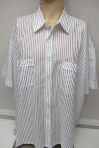 Mainstream Sheer Stripe Main Stream Short Sleeve Lounge Navy 3X Shirt Vintage 80s - Bild 1 von 10