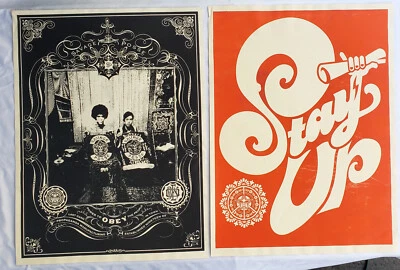 2006 Giant Savage + 2005 "Stay Up" Shaka - Obey Street Art Test Print Posters - Image 1 of 4