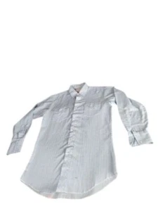 H bar C Ranchwear Button Up Shirt Men Sz M Striped Long Tail Permanent Press Wor - Picture 1 of 7