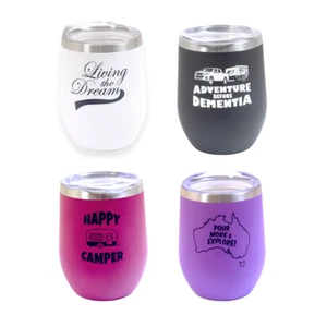 4 Pack Insulated Keep Cup Pink White Black Purple Hot Cold Wine Caravan RV PARTS - Picture 1 of 5