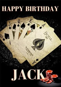 TARJETA DE FELICITACIÓN DE CUMPLEAÑOS DE CASINO DE PÓQUER PERSONALIZADA CUALQUIER OCASIÓN - Imagen 1 de 1