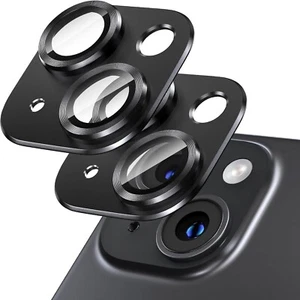 Fits Apple iPhone 14 / 14 Plus Camera Lens Rear Glass Metal Protector Black - Picture 1 of 11