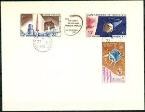 SAN PIEDRA Y MIQUELÓN - 1965-1966 - I.T.U.  & FRANCIA PRIMER SATÉLITE EN CUBIERTA-EN MUY BUEN ESTADO - Imagen 1 de 1