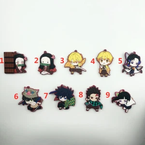 Anime Demon Slayer Kimetsu no Yaiba rubber Keychain Key Ring Race Straps cosplay - Picture 1 of 11